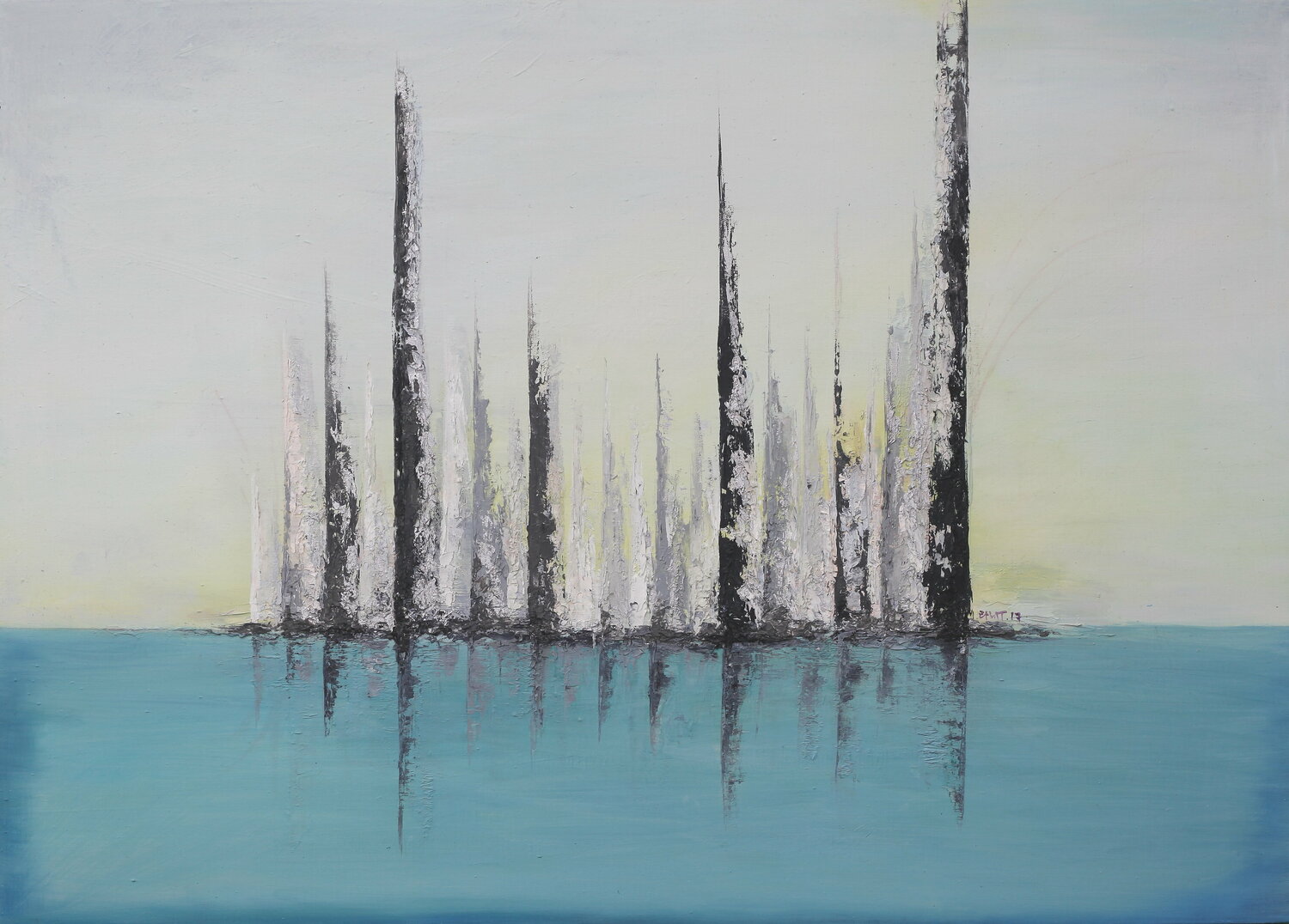 Skyscraper island_02 ransoo kim Original painting for sale