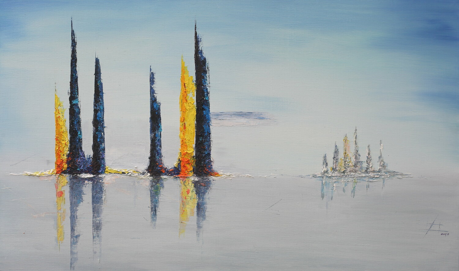 Skyscraper island_01 ransoo kim Original painting for sale