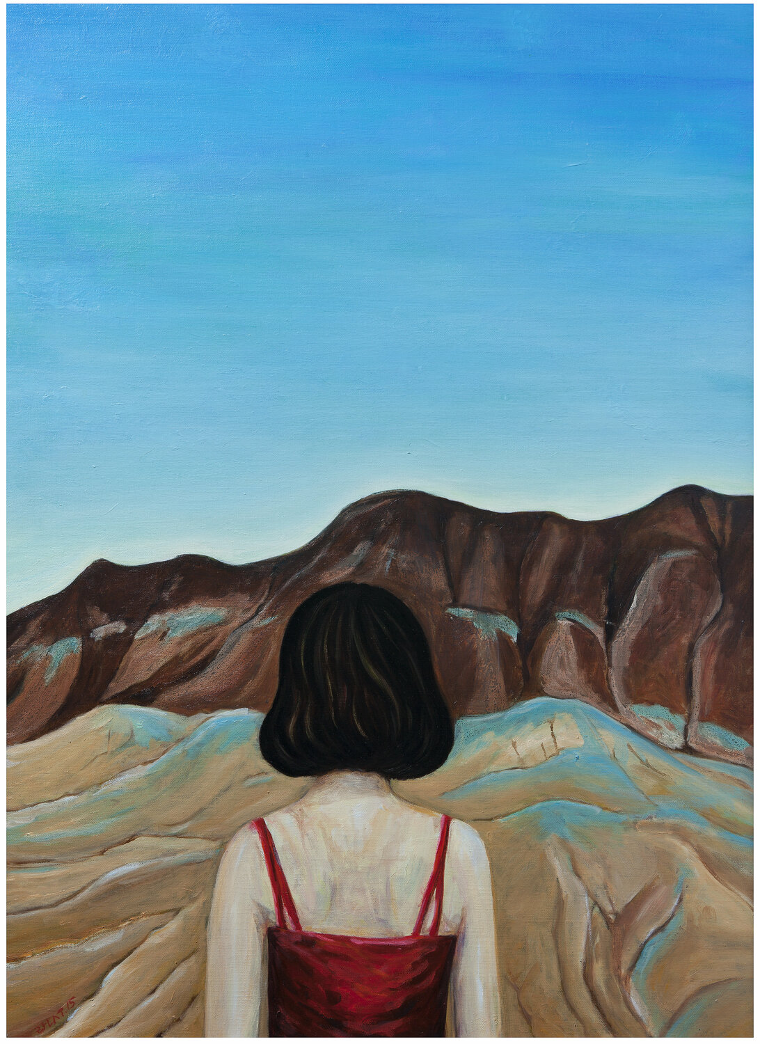 A woman on the desert ransoo kim Original painting for sale