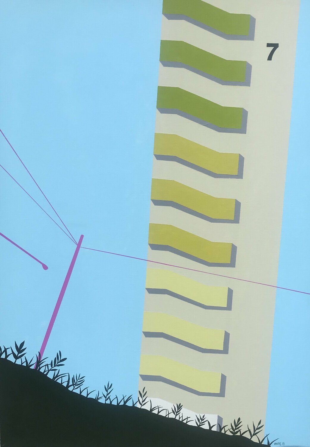 Architectural Facade_Apartment #2 ransoo kim Original painting for sale