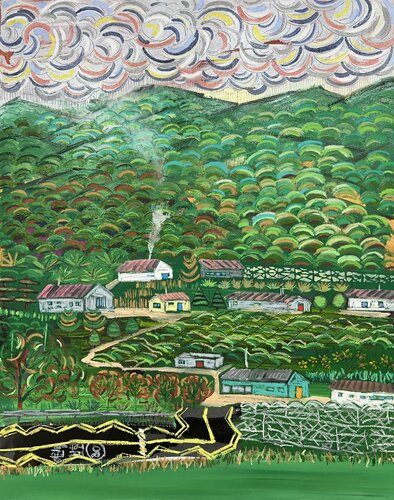 Clouds, a walk and clouds_again, a painting Painting Painting by Joong-hyun Park, Painting for Sale on Select