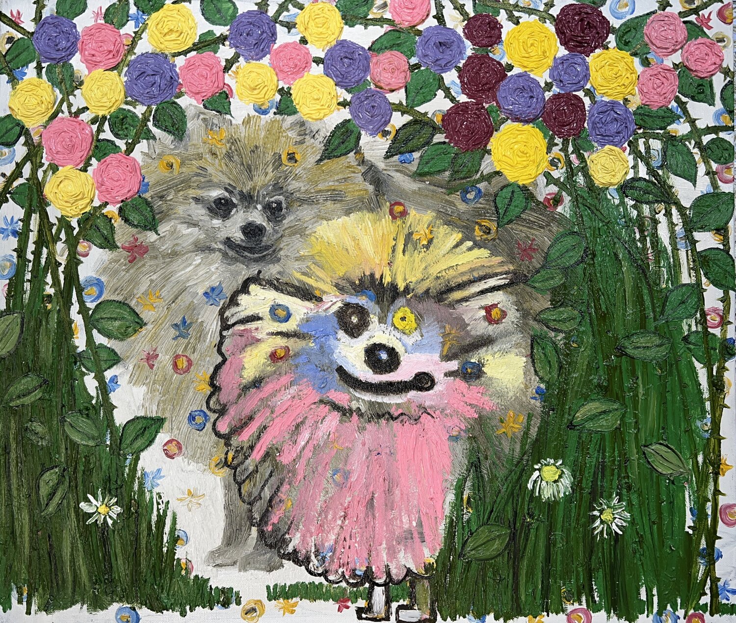 Rosy Puppy Joong-hyun Park Original painting for sale