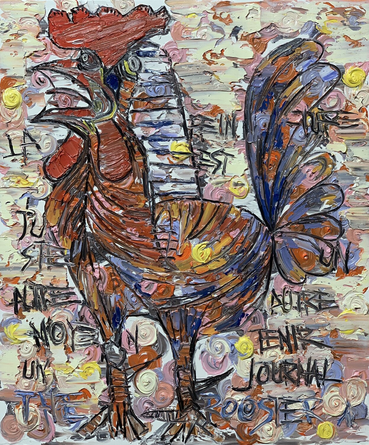 Wild Roses (The Rooster) Joong-hyun Park Original painting for sale