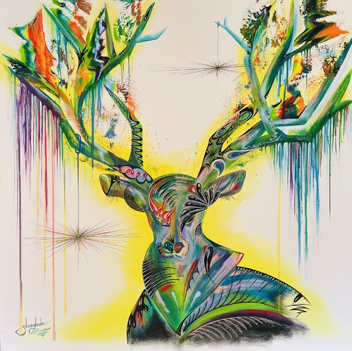 Magic Lapland by Sandrine Langlade, Painting for Sale on Select