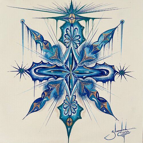 Starlight Meditations - Blue by Sandrine Langlade, Painting for Sale on Select