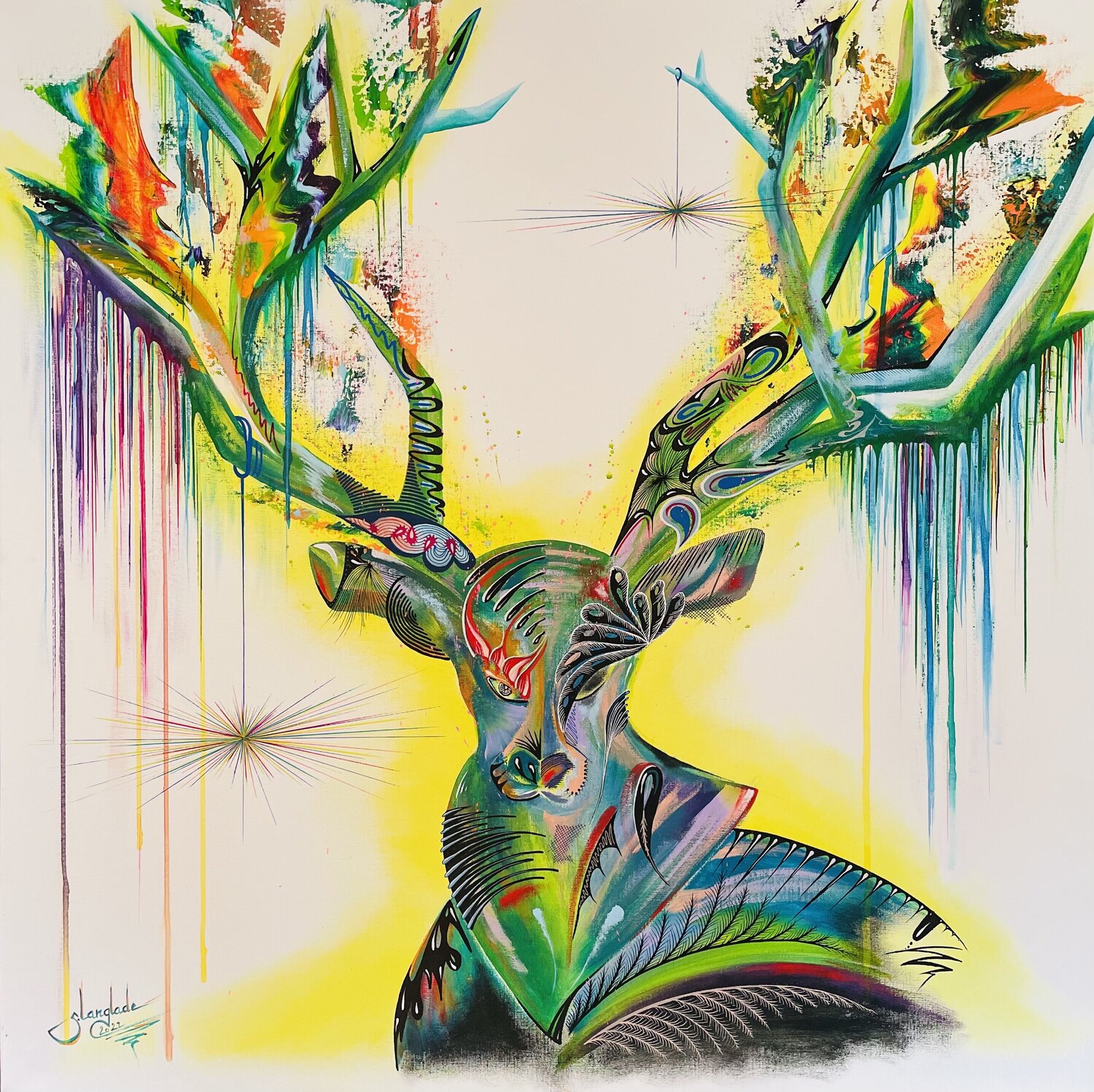 Magic Lapland Sandrine Langlade Original painting for sale