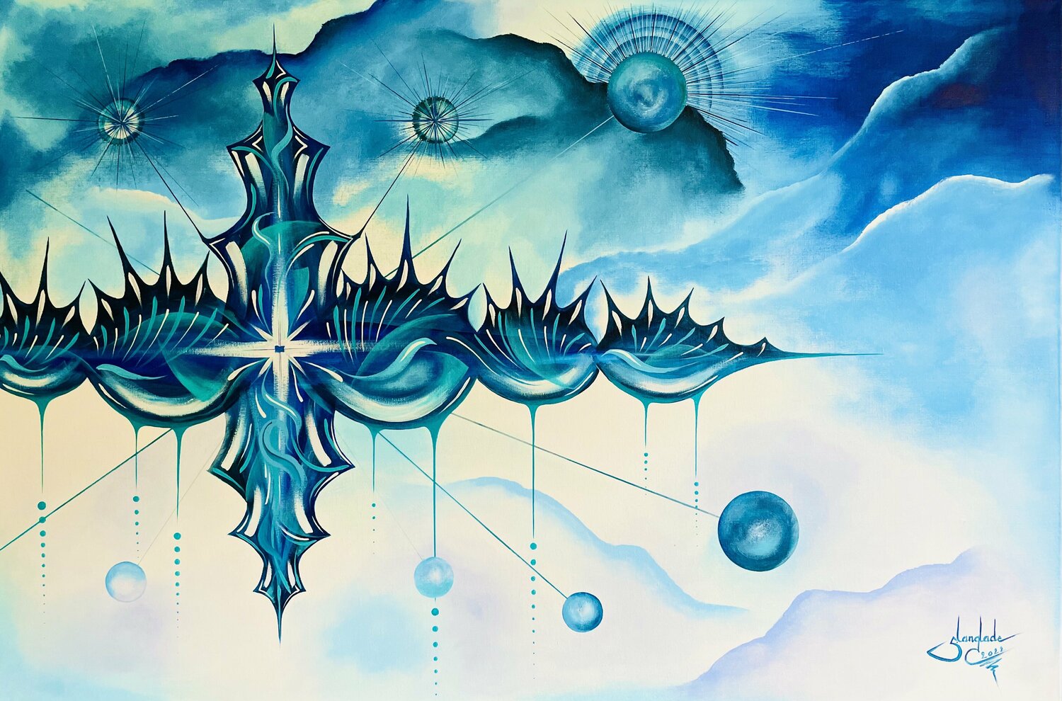 Starlight Meditation Sandrine Langlade Original painting for sale