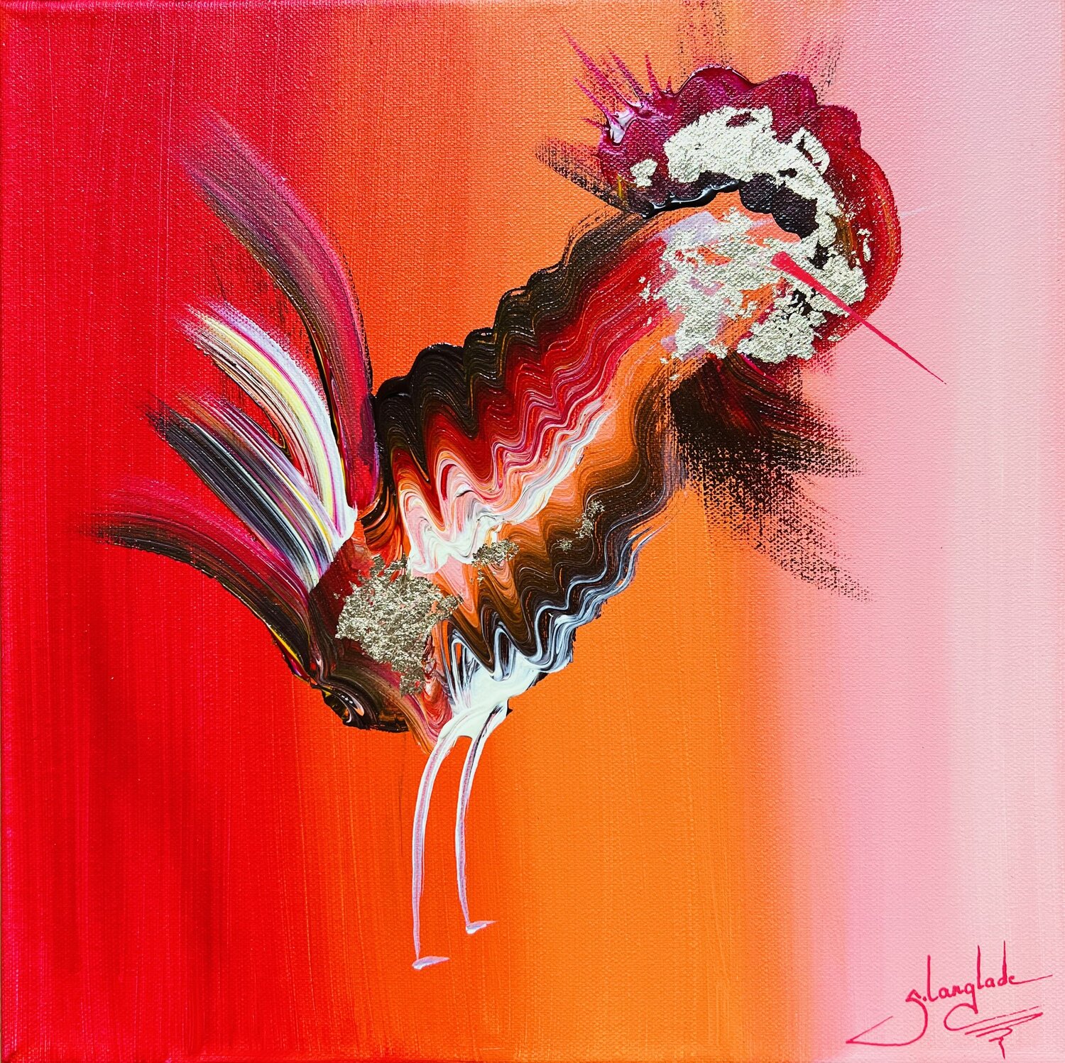 Oiseau fugace 2 Sandrine Langlade Original painting for sale