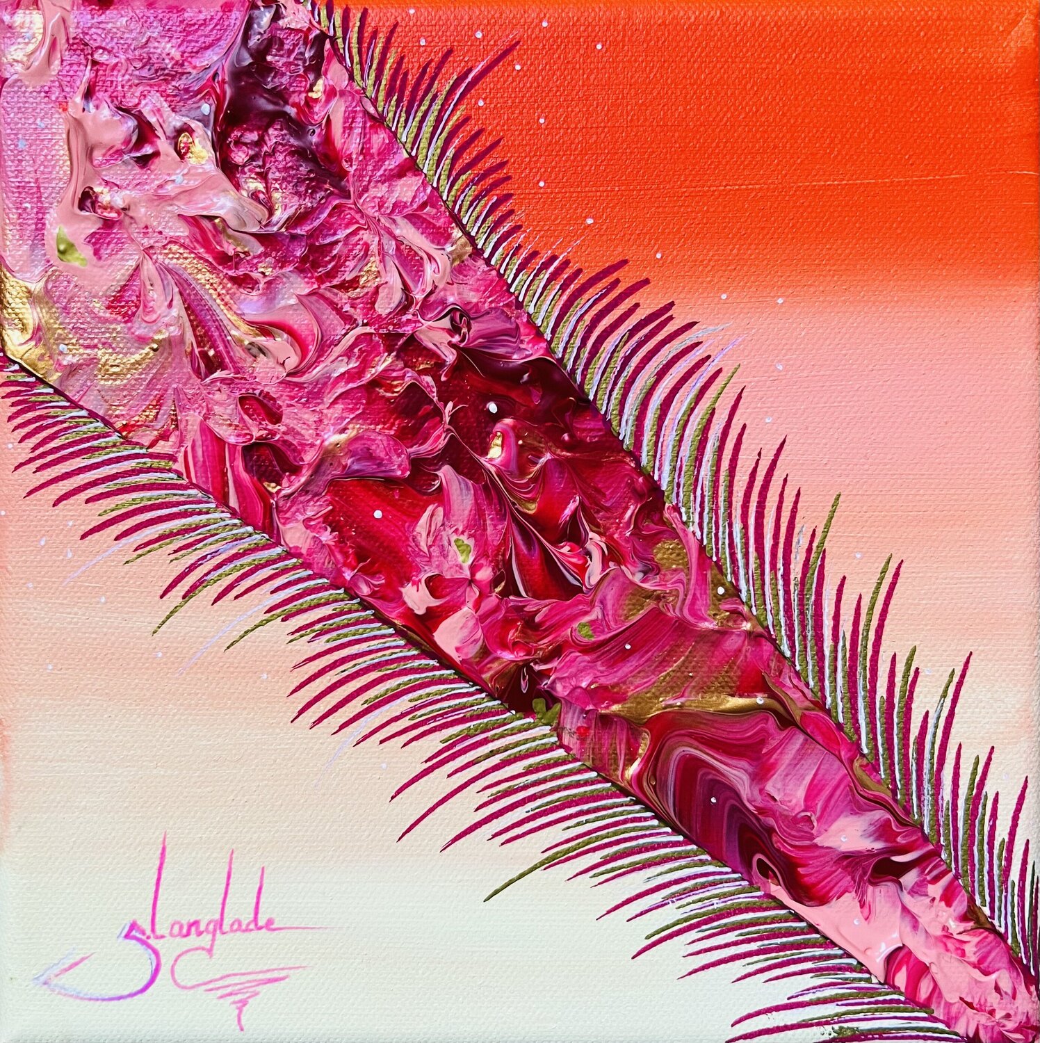 Impressions texturées 2 Sandrine Langlade Original painting for sale