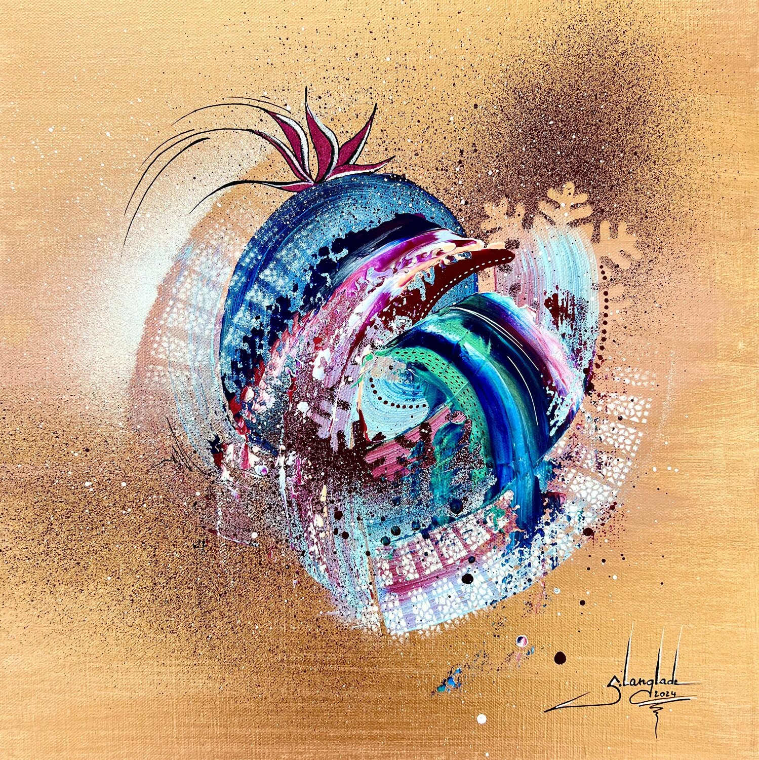 La Valse des saisons Sandrine Langlade Original painting for sale