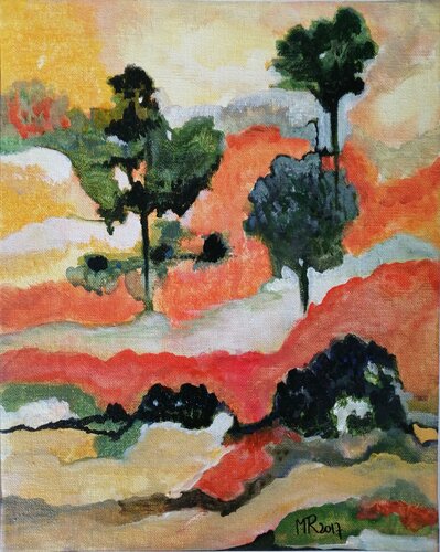 Arbres en Méditerranée by Marie T. Roche, Painting for Sale on Select