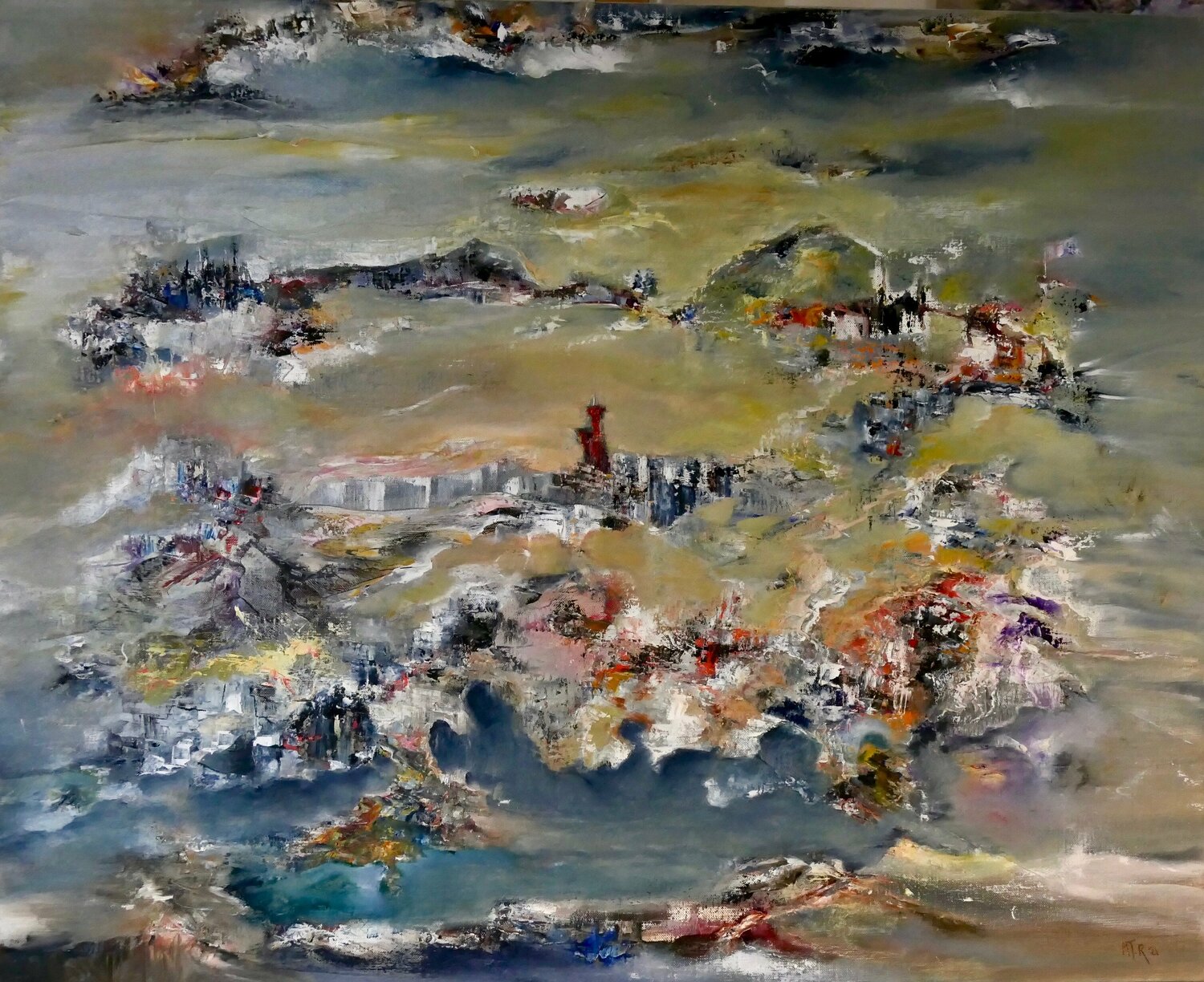 La Tour rouge Marie T. Roche Original painting for sale