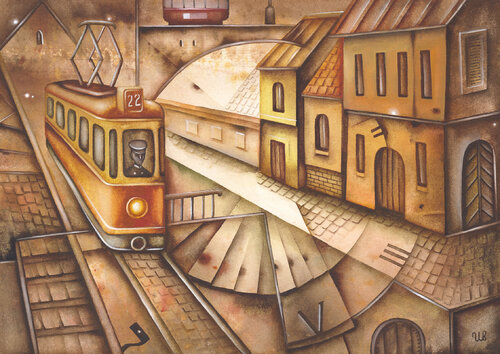 Night Time Lines by Eugene Ivanov, Painting for Sale on Select