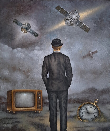 Looking for Satellites by Eugene Ivanov, Painting for Sale on Select