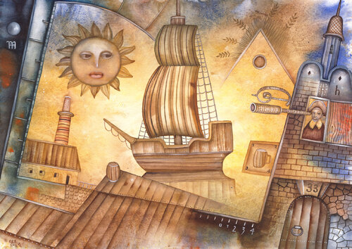 The Points, Lines and Angles of the Coast by Eugene Ivanov, Painting for Sale on Select