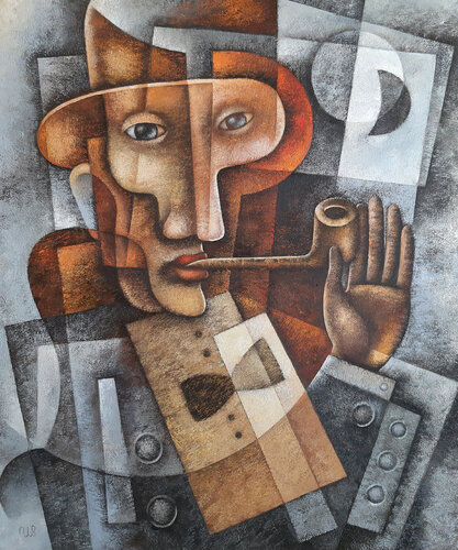 Man with a Pipe by Eugene Ivanov, Painting for Sale on Select