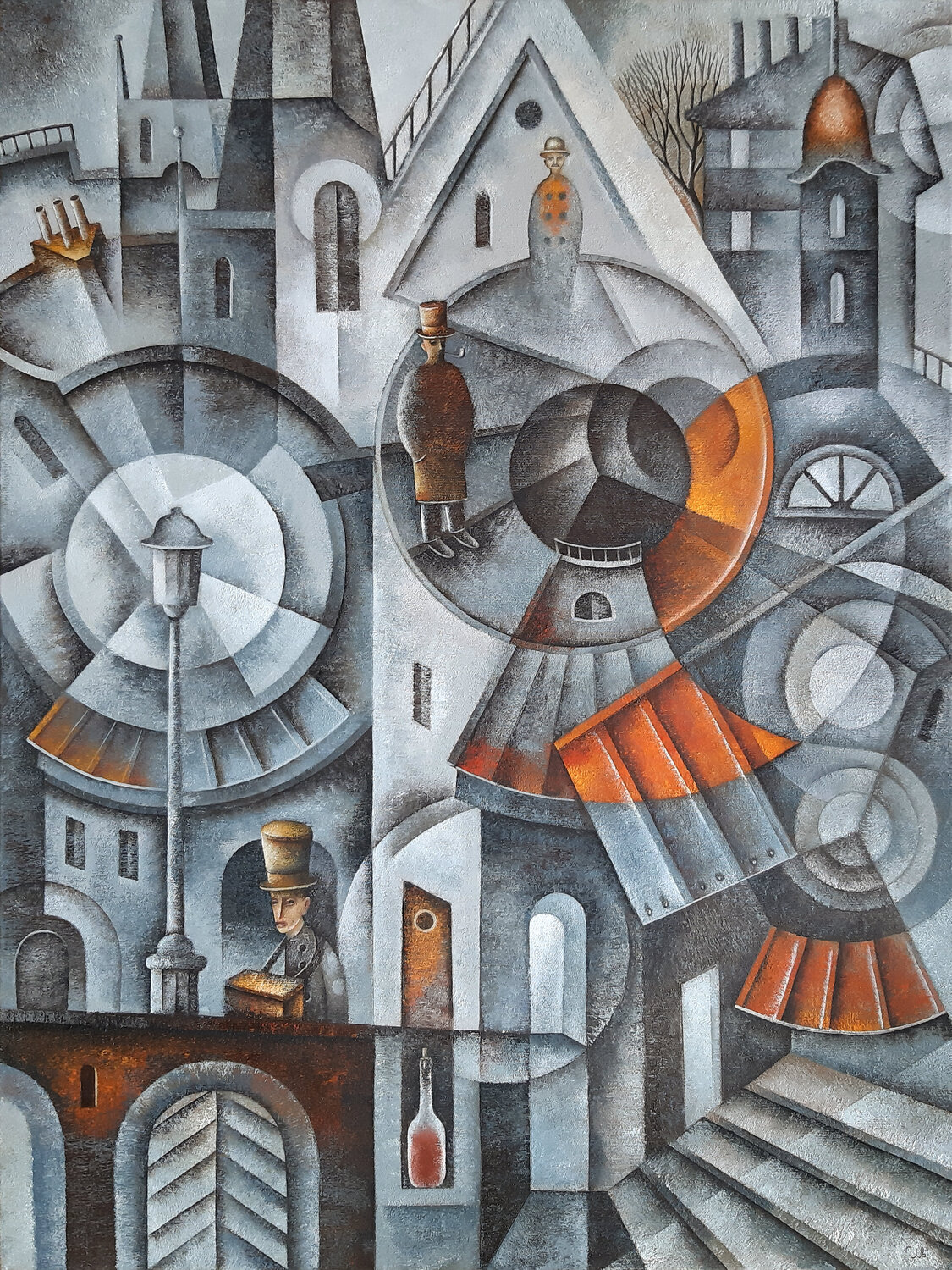 People On Their Way To Work Eugene Ivanov Original painting for sale