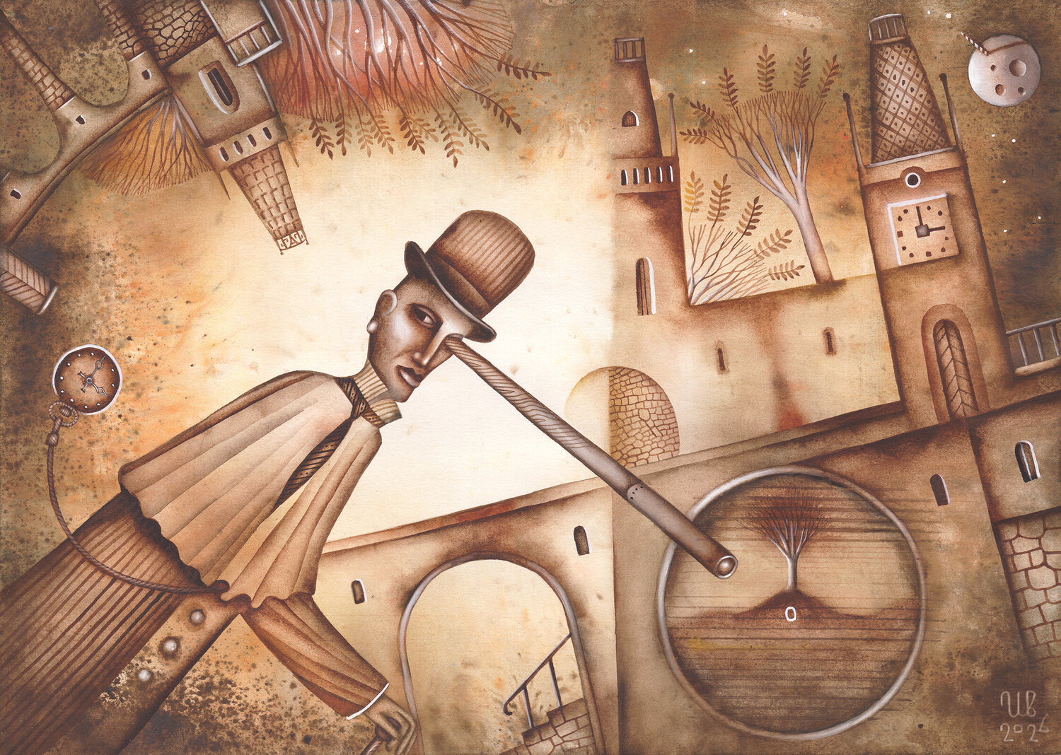 Observer Eugene Ivanov Original painting for sale