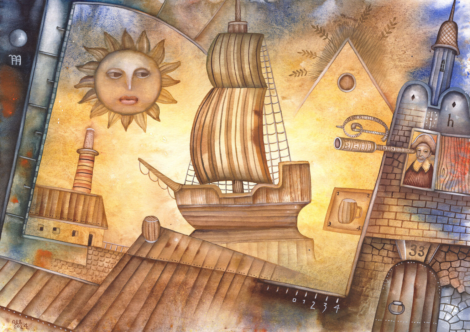 The Points, Lines and Angles of the Coast Eugene Ivanov Original painting for sale