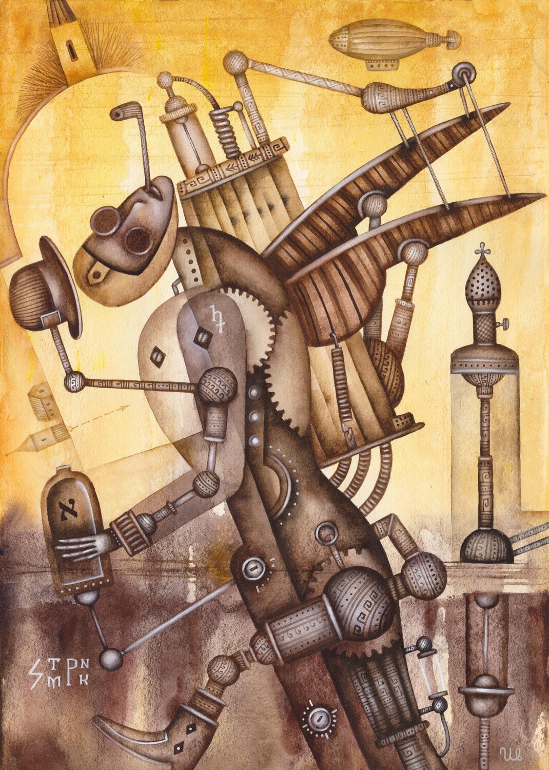 Steam Angel Eugene Ivanov Original painting for sale