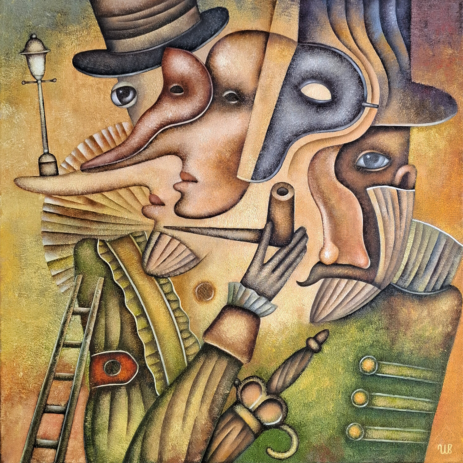 Brotherhood of Masks Eugene Ivanov Original painting for sale