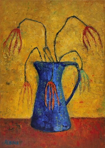 Tulipes fanées by Albina Urbanek, Painting for Sale on Select
