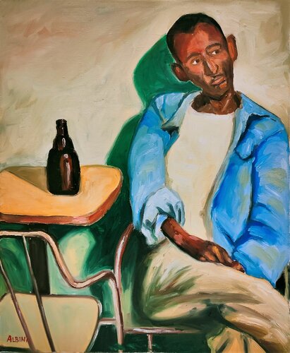 Au Café 2 by Albina Urbanek, Painting for Sale on Select
