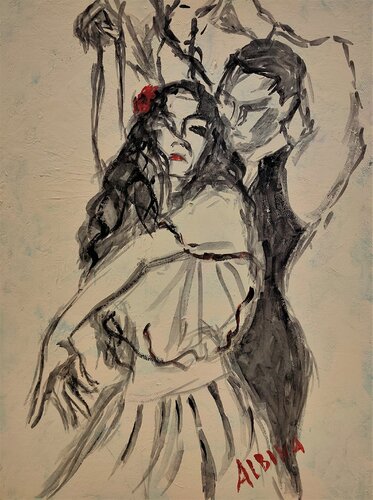 Flamenco by Albina Urbanek, Painting for Sale on Select