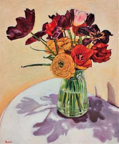Fleurs Fanées by Albina Urbanek, Painting for Sale on Select