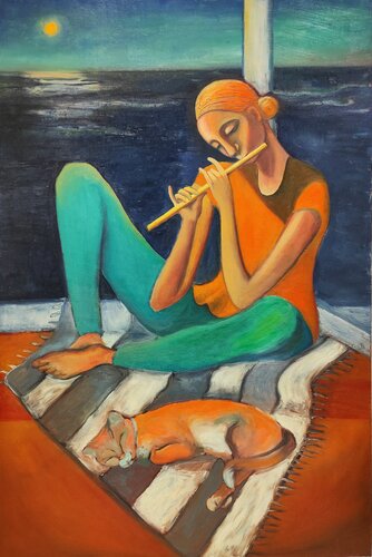 Sérénade au clair de lune by Albina Urbanek, Painting for Sale on Select