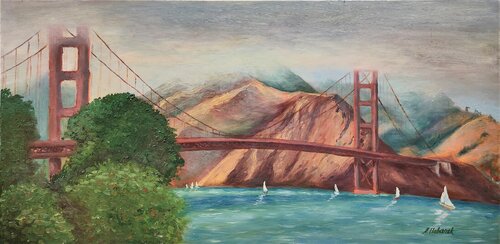 Golden Gate bridge by Albina Urbanek, Painting for Sale on Select