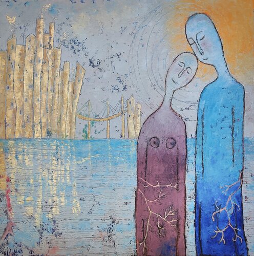 En dehors de la ville by Albina Urbanek, Painting for Sale on Select