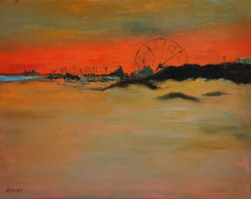 Grande Roue (Noordwijk, Pays-Bas) by Albina Urbanek, Painting for Sale on Select