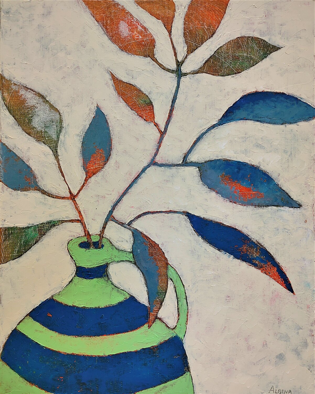 Fleur imaginaire Albina Urbanek Original painting for sale
