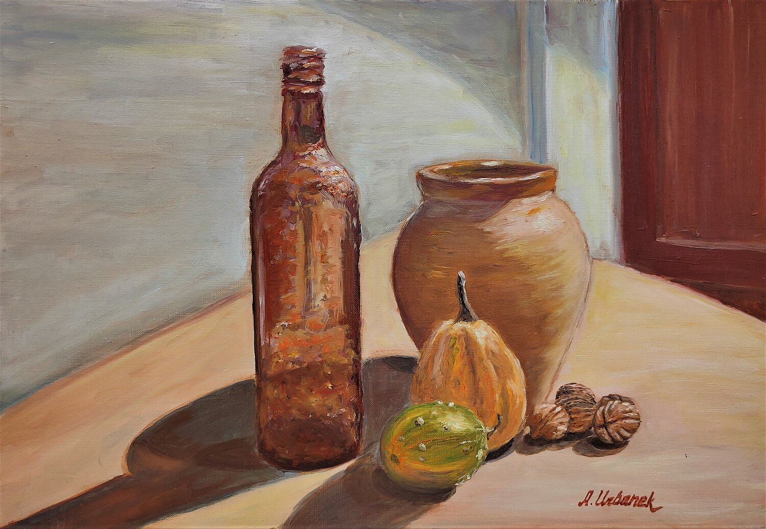 Nature morte aux noix Albina Urbanek Original painting for sale