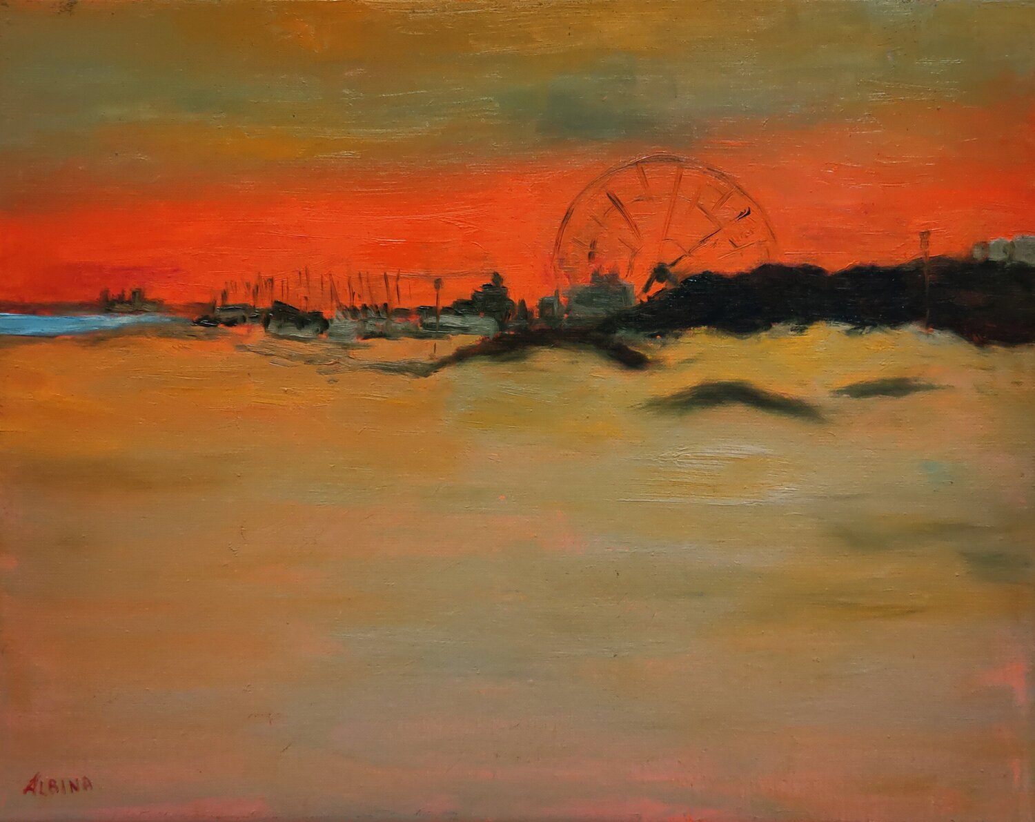 Grande Roue (Noordwijk, Pays-Bas) Albina Urbanek Original painting for sale