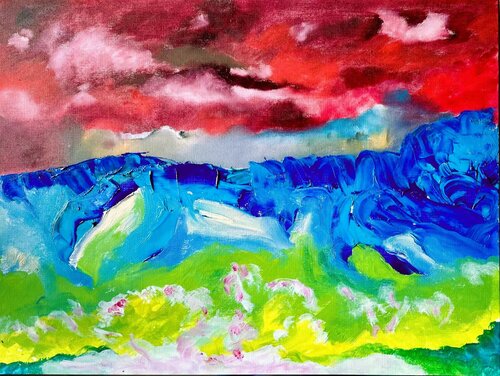 Ce que le ciel retient encore by Muriel Deumié, Painting for Sale on Select