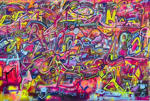 Techno Street by Muriel Deumié, Painting for Sale on Select