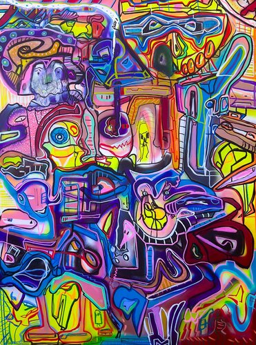 Train Fantôme by Muriel Deumié, Painting for Sale on Select