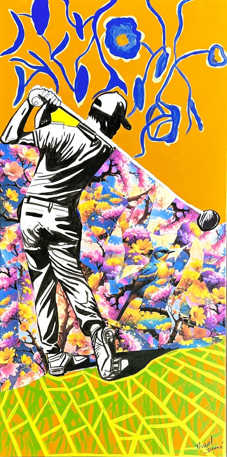 Golfeur Hors Swing Muriel Deumié Original painting for sale
