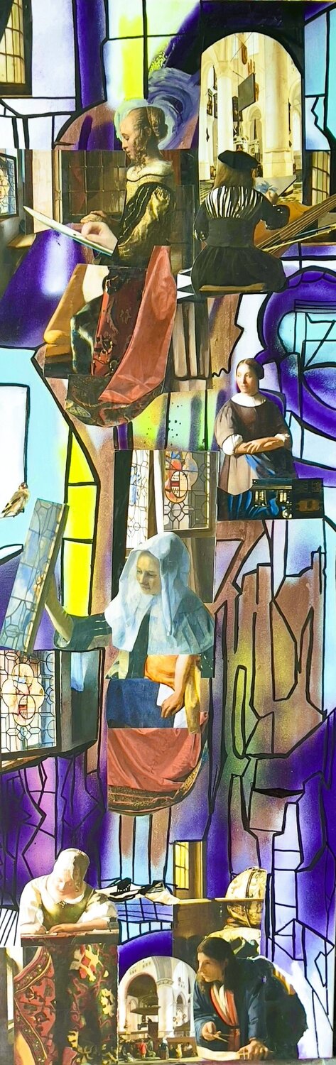 Vitrail pour Vermeer Muriel Deumié Original painting for sale