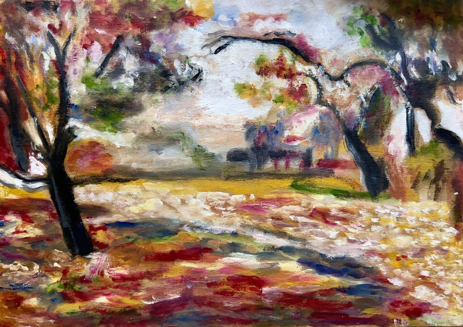 Lisière en feu doux Muriel Deumié Original painting for sale