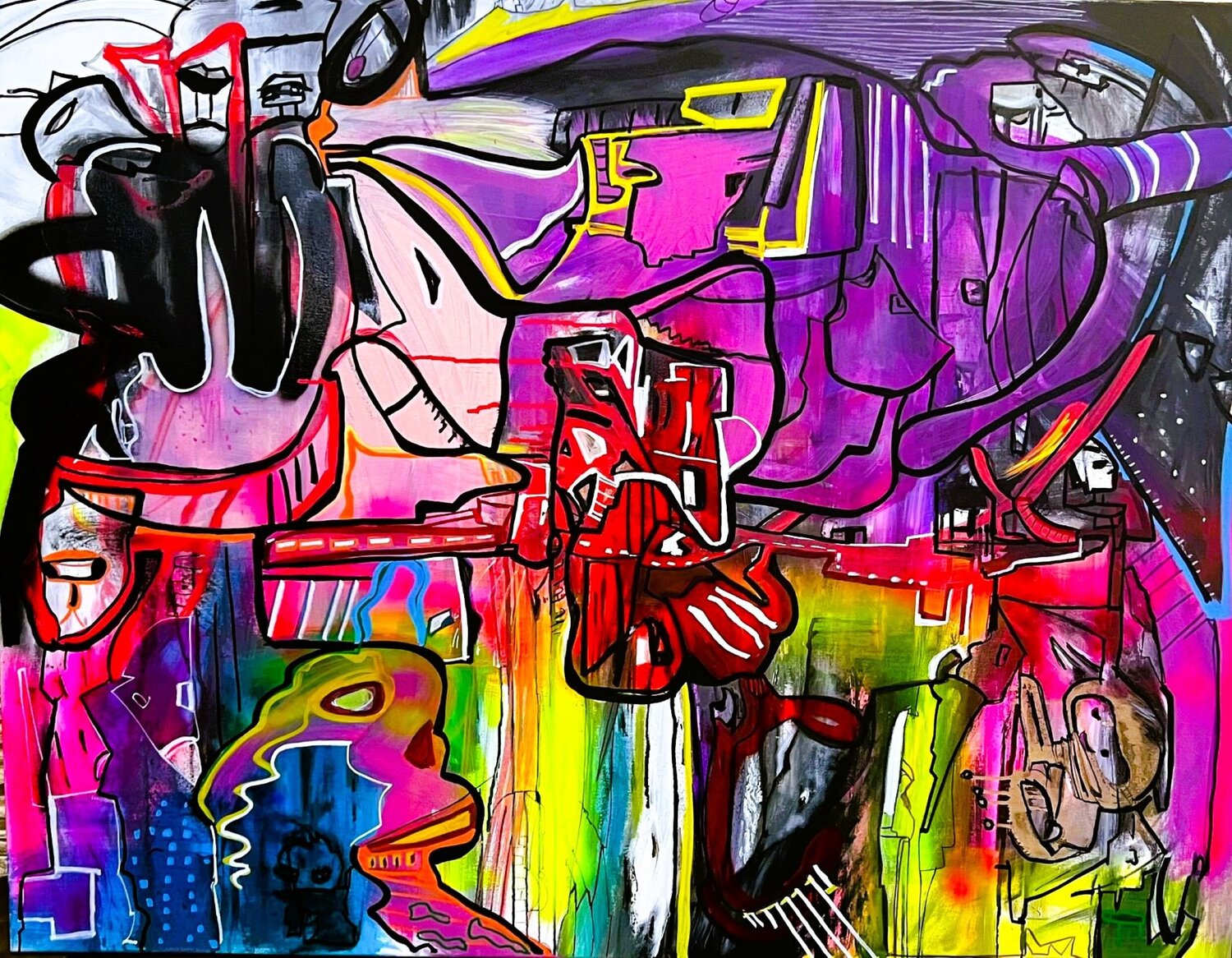 Space Game Muriel Deumié Original painting for sale