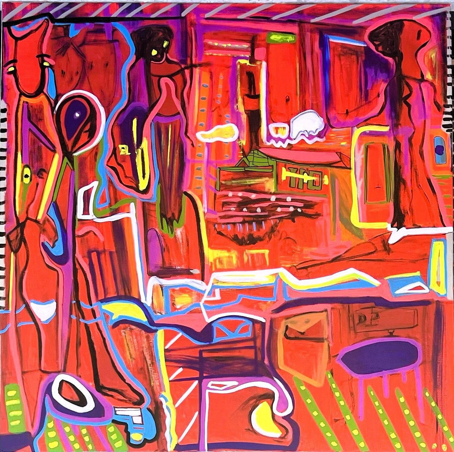 Du bruit dans la cuisine Muriel Deumié Original painting for sale
