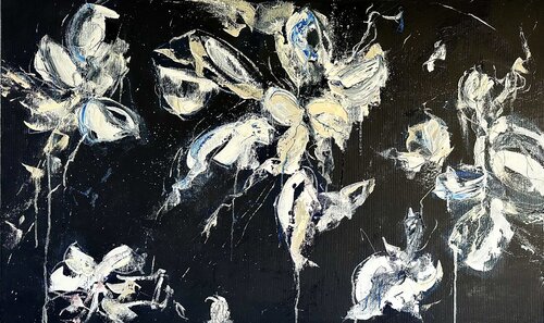 Blossoming through the darkness by Sabine Kay, Painting for Sale on Select
