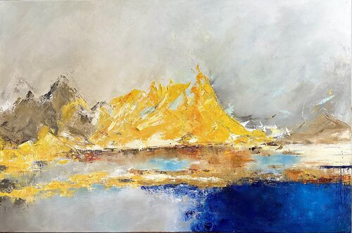 Golden Mountains by Sabine Kay, Painting for Sale on Select