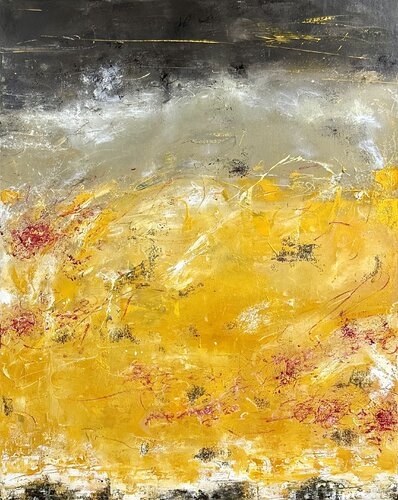 Golden fields at Dusk by Sabine Kay, Painting for Sale on Select