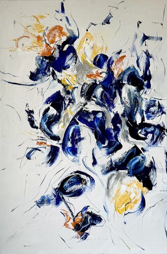 Indigo Bloom by Sabine Kay, Painting for Sale on Select