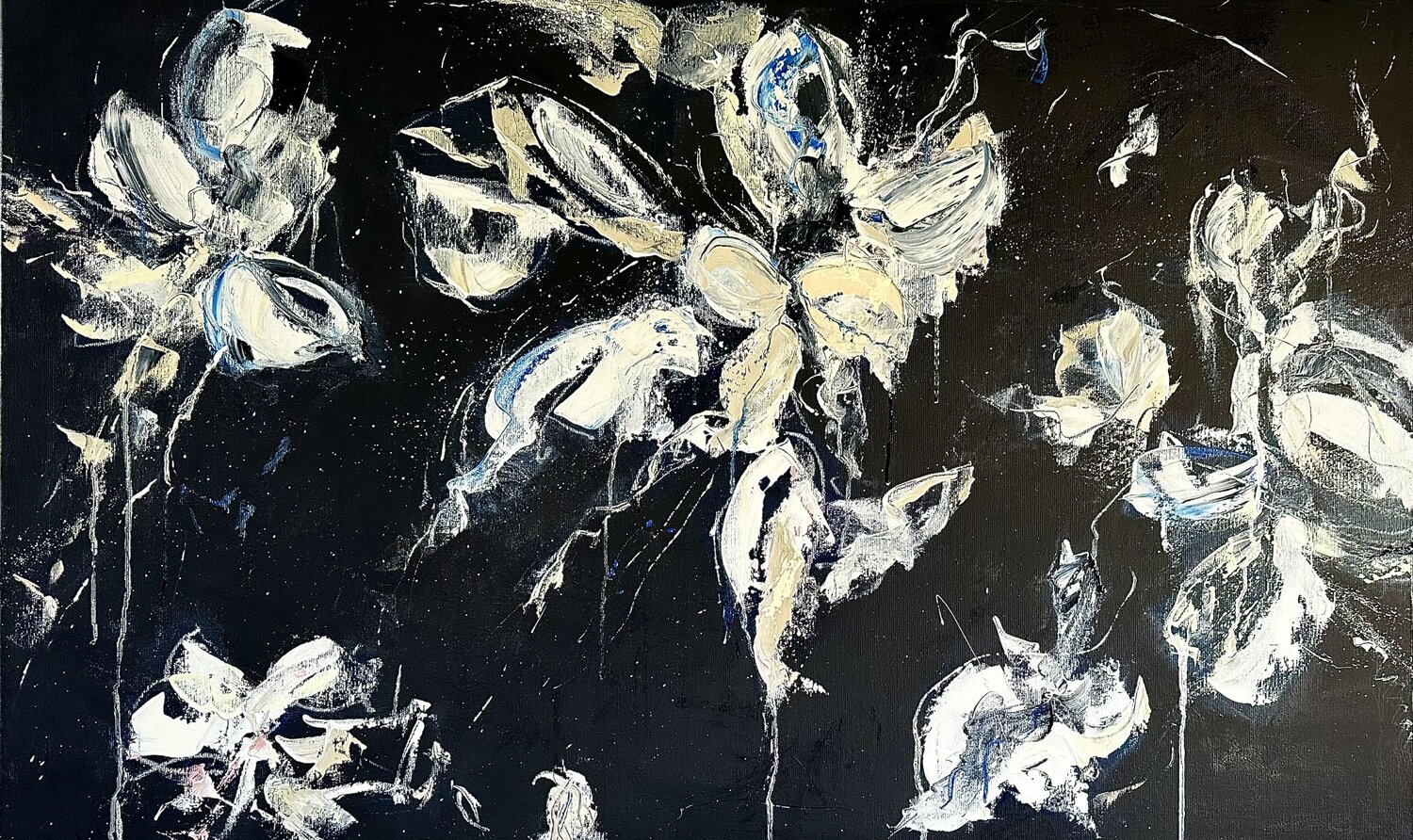 Blossoming through the darkness Sabine Kay Original painting for sale