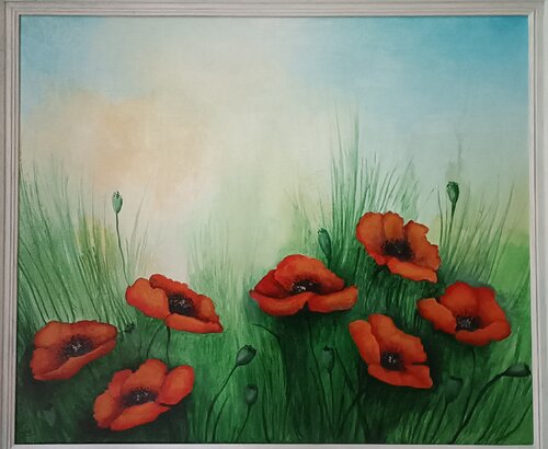 COQUELICOTS by Monica Cattaneo, Painting for Sale on Select